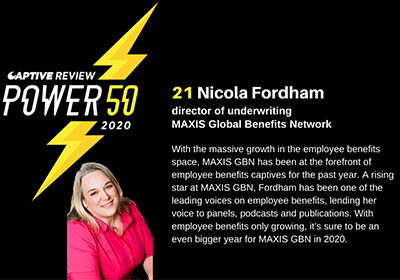 Nicola Fordham number 21 in Captive Review Power 50